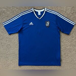 Adidas Climalite Men’s #3 Blue Soccer Jersey with White Stripes size M